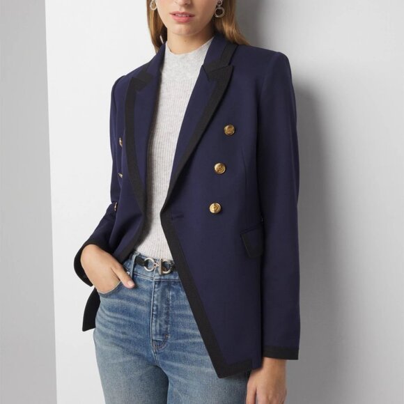 nwt WHITE HOUSE BLACK MARKET colorblock studio tipped blazer 2 - Picture 2 of 3